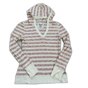 Lei Elena Gilbert grunge Y2K pink and white fitted henley babydoll top